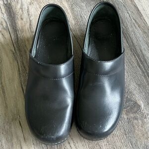 Dansko Black Slip On Clogs, Professional Black Box, size 40